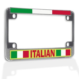 Metal Insert Bike License Plate Frame Italian Italy Weatherproof Motorcycle Accessories Chrome 4 Holes Solid Insert