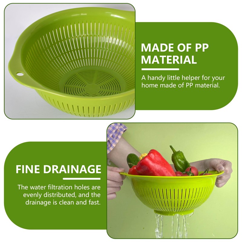 2 Plastic Colander – BPA-Free Kitchen Sieve with Handles for
