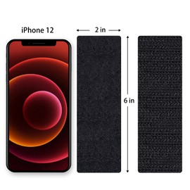 Melsan Industrial Strength Sticky Back Fastener | 2 x 6 Inch 6 Sets | Interlocking Tape Mounting Tape for Carpet, Couch Cushions, Pedal Board - Black