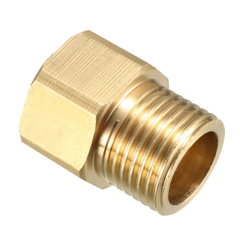 sourcing map Brass Threaded Pipe Fitting 1/2 PT Male x