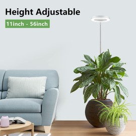 LBW Plant Grow Light, 72 LEDs Full Spectrum Grow Lights for Indoor Plants, 56in Large Grow Lamp with 4/8/12H Auto Timer & 4 Dimmable Brightness, Height Adjustable, Ideal for Tall Plants