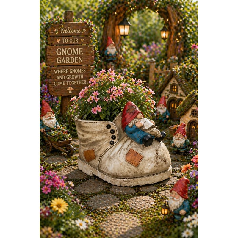 Cute Planter Gnome Plant Pots for Succulent Unique Resin Flower