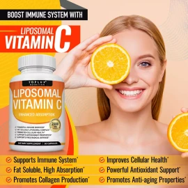 Pastillas de Vitamina C Liposomal 2100mg - 90 Cápsulas de Alta Absorción, Suplemento de Vitamina C | Vitamin C Liposomal 2100MG Capsules - High Absorption Vitamin C Pills Supplement 