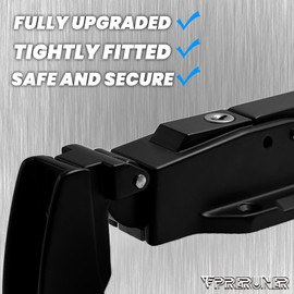 Preruner Walk in Cooler Door Closer Complete Latch Kit, Walk in Cooler Door Handle Radial Latch, Offset -1/5 In-3/5 in(Offset) and 5.9" Solid Metal Interior Release Handle（Frosted Black）