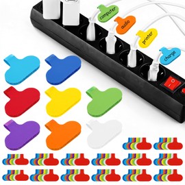 120 Pcs Smudge-Proof Cable Labels, Cord Labels for Electronics, Hook and Loop Wire Tags, Reusable Ethernet Computer Cable Management Identifiers for Universal Cords, Assorted Colors