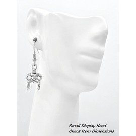 Sumo Wrestler – 20x13mm - Silver alloy charm dangle earrings. Hypoallergenic Stainless Steel or Silver Plated Fishhook or Ball Post Earring or Silver Tone Clip-on Options