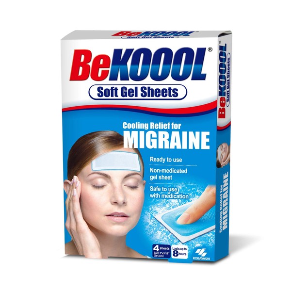 BeKOOOL Migraine Gel Sheets - 4 Count