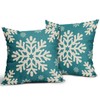 Sivirary Teal Christmas Pillow Covers 18x18 Inch Set of 2,