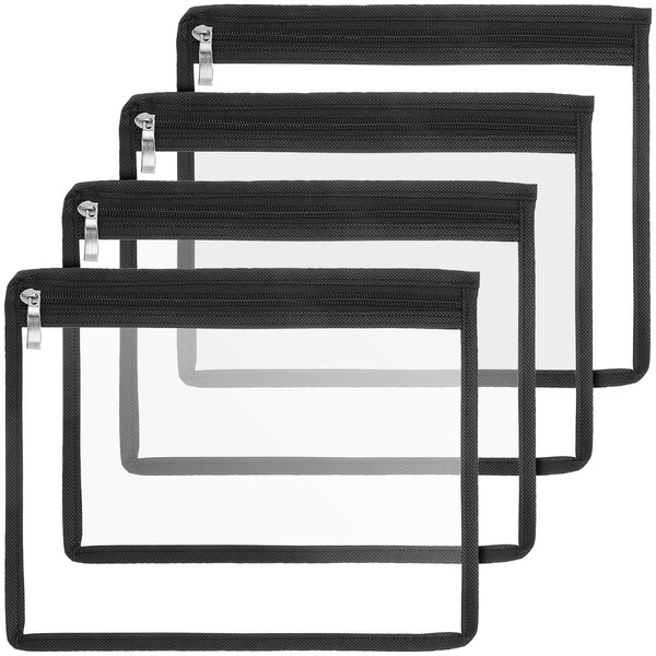 LALAFINA 4Pcs Clear Zipper Pouches Pvc Waterproof Pouch Bags Multi