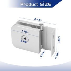 Glass Shower Door Hinges, Polished Chrome Finish Glass Door Mount Hinges Fits 1/4 Inch Aluminum Framed-Glass Shower Doors, Residential Use Shower Doors Hardware Replacement Part