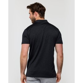 INTO THE AM Performance Dri Fit Polo Shirts for Men - Quick Dry Moisture Wicking Plain Collar Shirts Multipack (Black/Navy/Olive Green, X-Large)