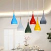 Modern Teardrop Shaped Yellow Pendant Light Shade Industrial Hanging Ceiling