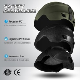 Odoland Adult Ski Helmet with Visor, Lightweight Race Helmet with Helmet Visor for Men and Women, Snowboard Helmet