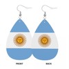 Argentina Flag Teardrop Earrings For Women Argentine Lightweight Leather Dangle