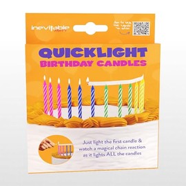 Pack of 12 Quicklight Birthday Candles | Birthday Candles with a Magical Chain Reaction