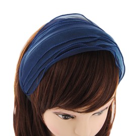 axy Wide Headband in Fashionable Design Headband Vintage Hair Accessories Women's Headband HRM2 (Blue)