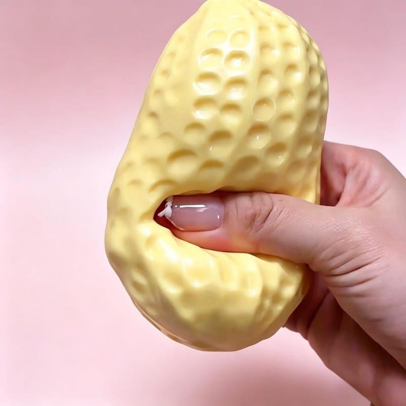 Peanut Squishy Stress Ball for Sensory Play – Soft Crunchy