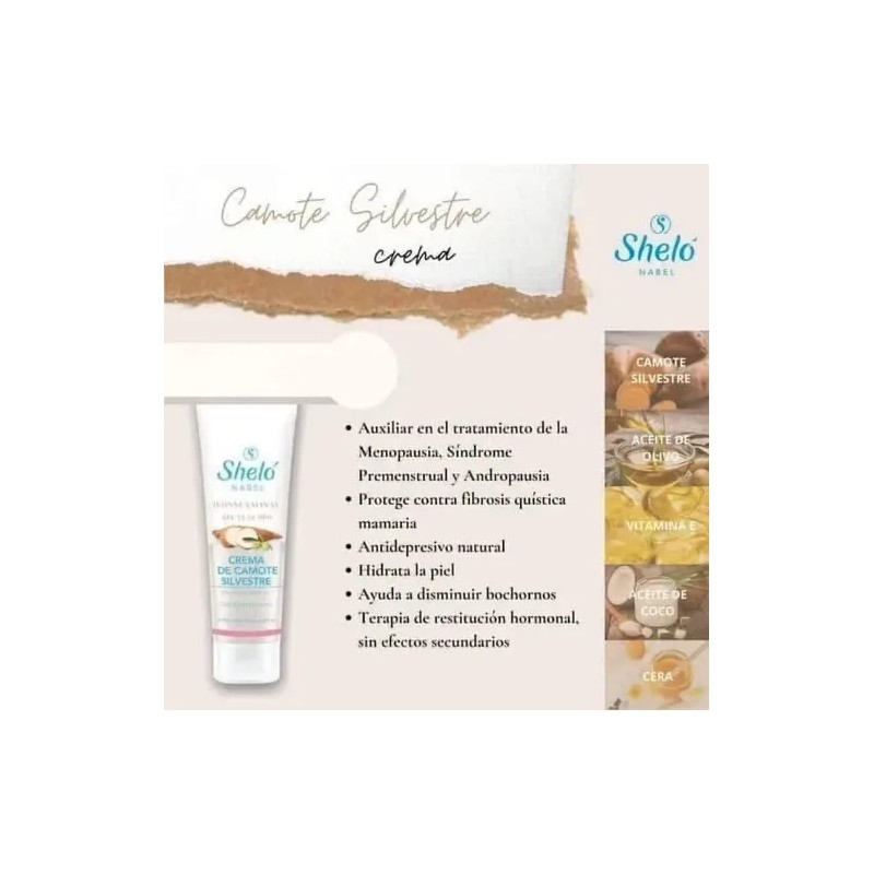 Crema Corporal Camote Silvestre Shelo Nabel Coco Olivo