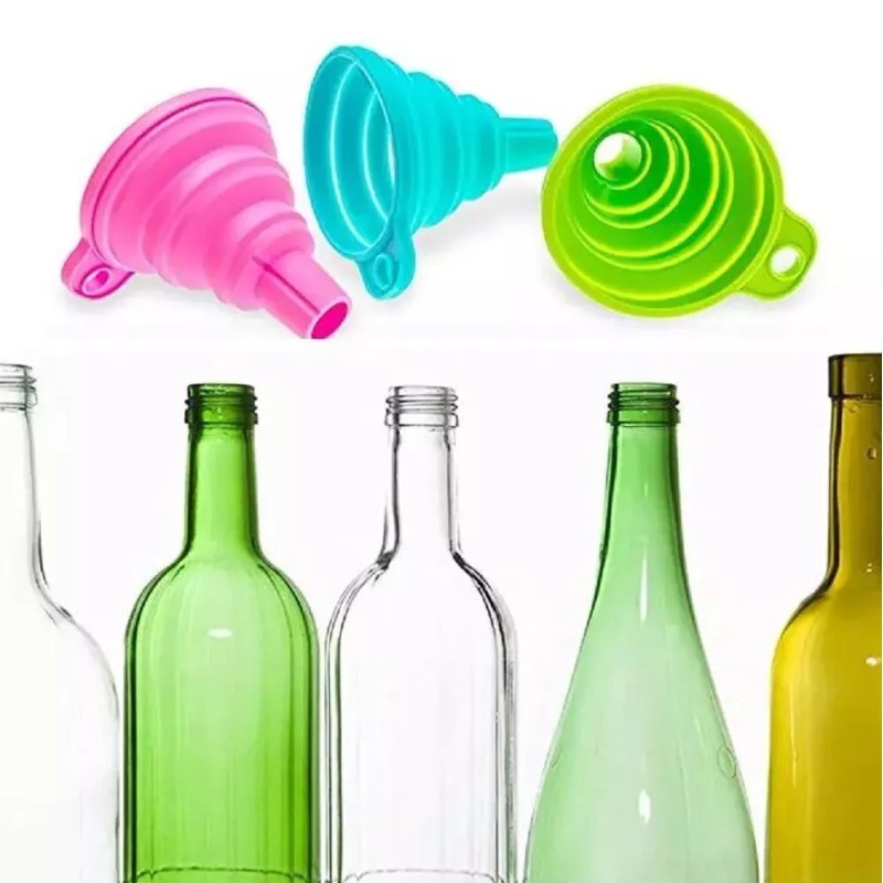 TIKA 6 Foldable Silicone Funnel Set - Multi-Use Kitchen Funnels