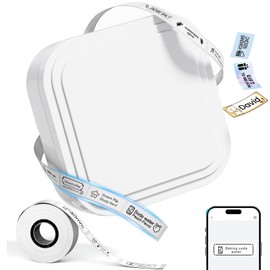 Label Maker Machine - Label Printer D32 Label Maker Wireless Labeler Machine with Bluetooth, Mini Label Maker for Phone & Tablet, Portable Label Printer for Home Kitchen, School, Office (White)