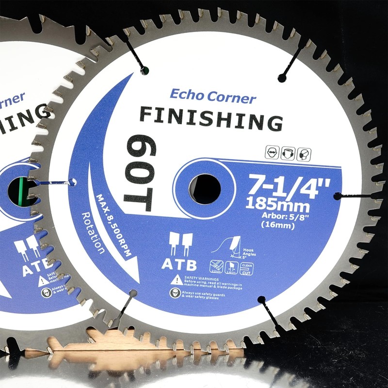 Echo Corner 7-1/4-Inch Fine Finish Wood Cutting Ciruclar Saw Blade,