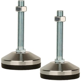 MUHOUZHINANG Heavy Duty Leveling Screw Leg,Leg Leveler 3.14" Dia Base,Adjustable Leveling feet M14Thread, 1700 Lb Capacity,Capacity for Workbench, Machine, Cabinet, (D80xM14x100,2 Pcs,Black)