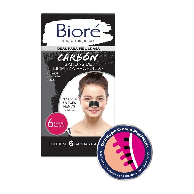 Bioré Carbón, Bandas De Limpieza Profunda