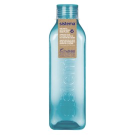 Sistema Square Water Bottle | 1L | Leakproof Kids Water Bottles | BPA-Free | Teal Stone | 1 Count