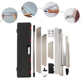 Drywall Skimming Blade Set - 12", 22" & 32" Blades + 34.65-80.71"Extension Handle, Drywall Tools, Ergonomic Aluminum Grip & 304 Stainless Steel Blades