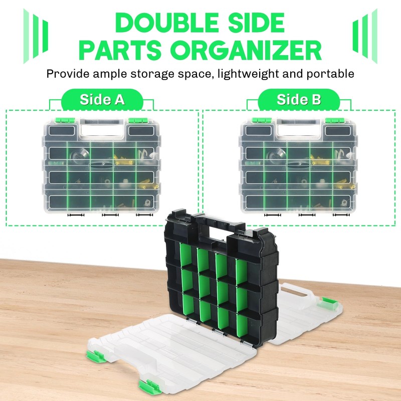 weyleity Small Parts Organizer | Storage Case Tools Box 34-Compartments