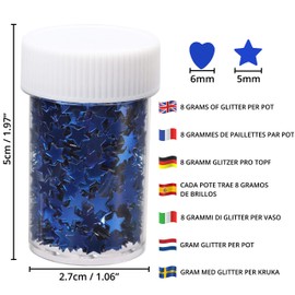 Kurtzy 24 Pieces Sequin Stars & Hearts Sequin Tins - Colourful Glitter Sequin Cup Set - Loose Sequin Bowls for Slime, Scrapbooking, Crafts, Nail Design, School, Make-Up, Party