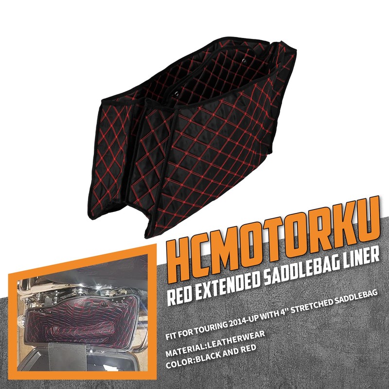 HCmotorku Motorcycle Saddlebag Liners 4" Extended Saddlebags Inserts Fits for