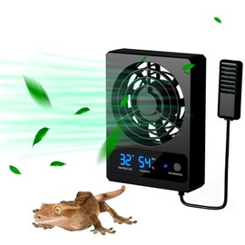 SOONHUA Reptile Ventilation Fan, Fan Dehumidifier with Humidity Sensor and Temperature Response for Reptile Enclosure, Reptile Terrarium and Vivarium