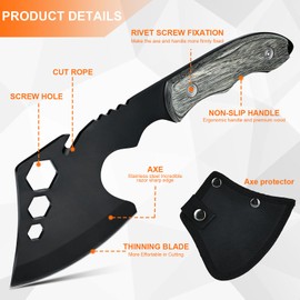 Axe & Camping Axe: Aicharynic Survival Axe Outdoor Axe Hatchet Axe Outdoor Axe Leisure Hatchet Hand Hatchet Axe Small for Camping, Outdoor, Survival, Hunting, Trekking, Garden, with Head Bag, Wooden