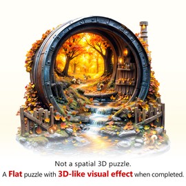 Wooden Puzzles for Adults, Barrel of Autumn Puzzles, Wood Adult Puzzle, Birthday Gifts for Puzzle Lover (L-13.4 * 13.4 in 275pcs)