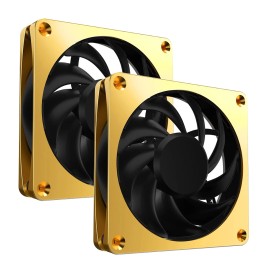 Alphacool Apex Stealth Metal Power Fan, 3000 RPM, Gold, 2-pack