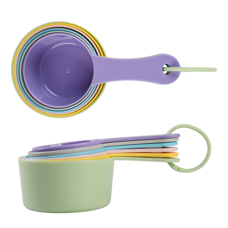 Smithcraft Measuring Cups Set 6, Colorful Plastic Measuring Cup Set,