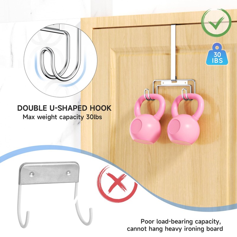 Over The Door & Wall Mount Ironing Board Hanger with