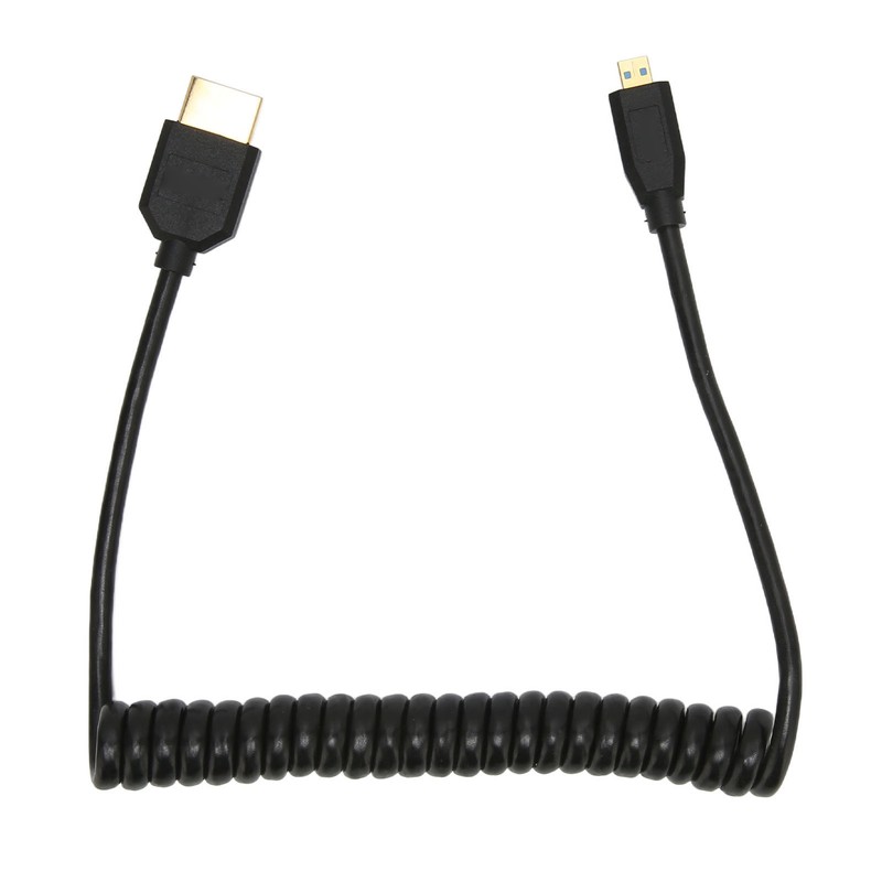 HD Multimedia Interface Cable Spring Retractable A Male to D