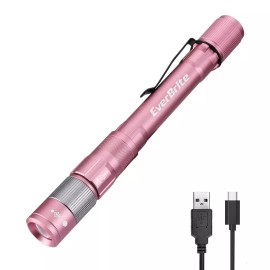 EverBrite Pen Light Pink 300 Lumens Zoomable LED with Clip, Memory Function