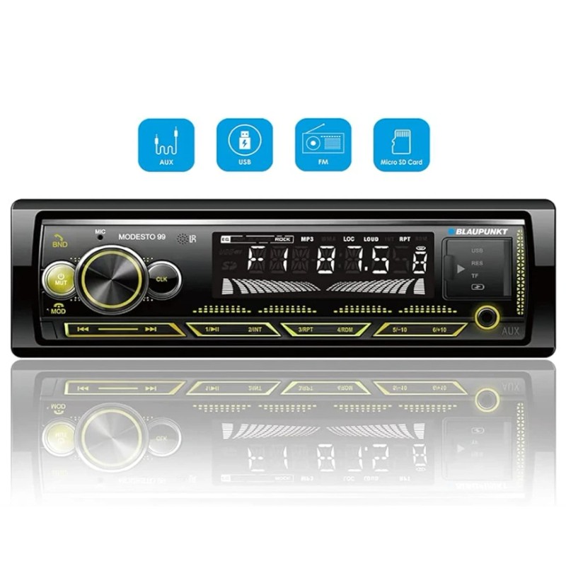Blaupunkt IVEY MODESTO Single DIN Car Stereo Bluetooth Receiver with