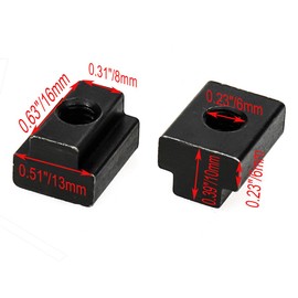 Tsnamay M6 T-Slot Nut,Black Oxide Finish,Grade 8.8,1/4 Threads,Slot Width 8mm,Slot Depth 4mm,Total Depth 10mm,Pack of 12