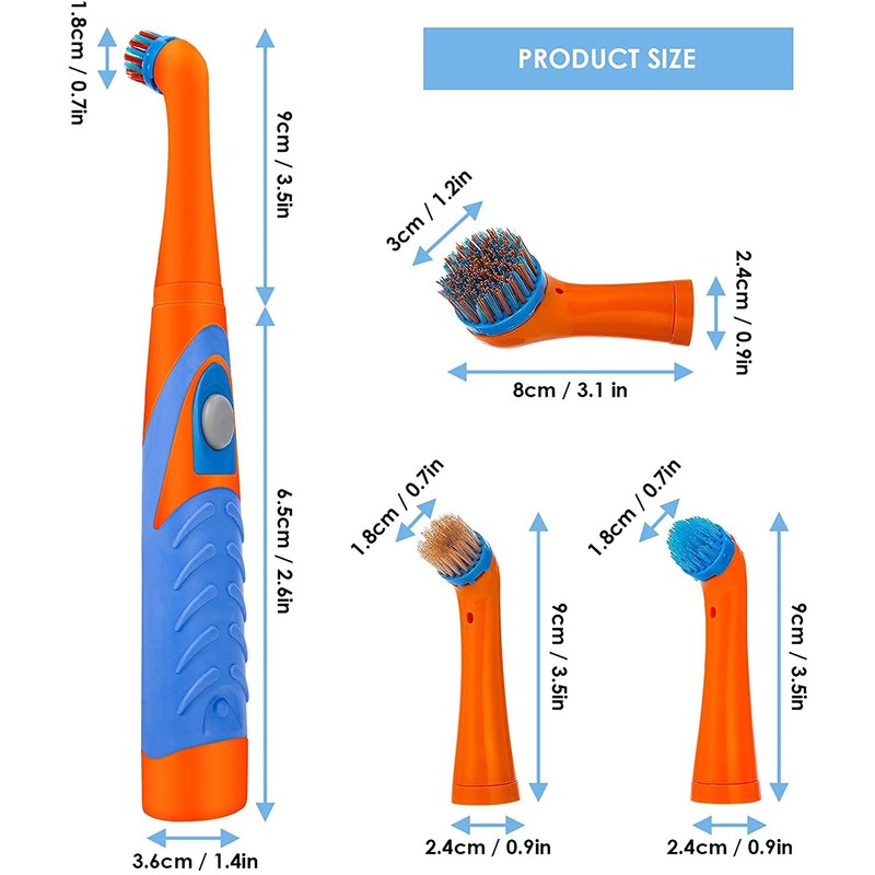Electric Cleaning Brush with Household All Purpose 4 Brush Heads