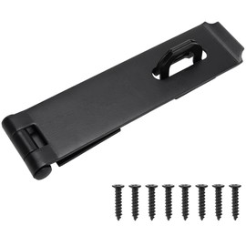 KIMIWISE 1 Pack Door Locks Hasp Latch, 7-1/2 Inch Stainless Steel Heavy Duty Lock Hasp, Padlock Latch with Screws for Personal Privacy and Security Protection