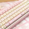 COOMICKEY Pink Keycaps 140 Keys Dye Sub Keycaps Mao Profile