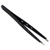HTS 172T5 3.75" Black Three Hole Slanted Eyebrow Tweezers