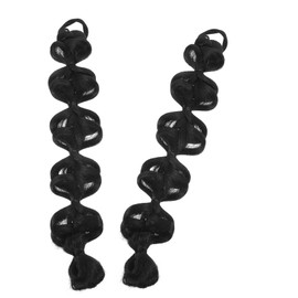 Baluue 2pcs Long Braided Ponytail Extensions with Hair Tie Synthetic Braid Hairpieces for Women Soft and Lightweight for Daily Wear and Parties Natural Black