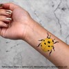 4 x 'Yellow Ladybug' Temporary Tattoos - Water Resistant, Skin-Safe,