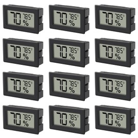12 Pack Mini Hygrometer Indoor Humidity Meter Hygrometer Thermometers Humidity Meters Gauge Hygrometer Mini Digital Thermometer Hygrometer with Fahrenheit (℉) for Humidors, Greenhouse, Garden