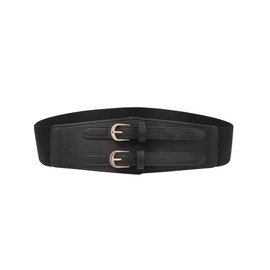 Kajeer Elastic Wide Waist Belt Women - Vintage Cinch Belts Women Wide Stretchy Belt for Dresses(S,Black)
